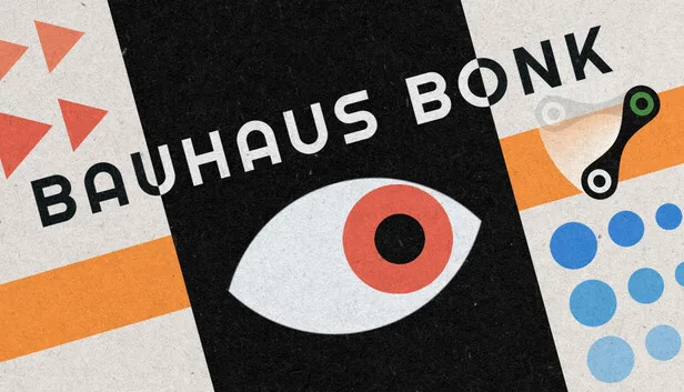 Bauhaus Bonk key art: geometric shapes in a minimalist arcade level